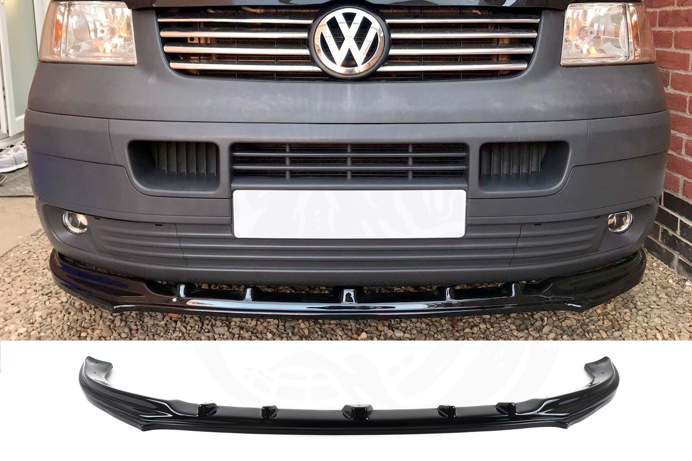 T5 Gloss Black Front Splitter For Under Genuine Bumper