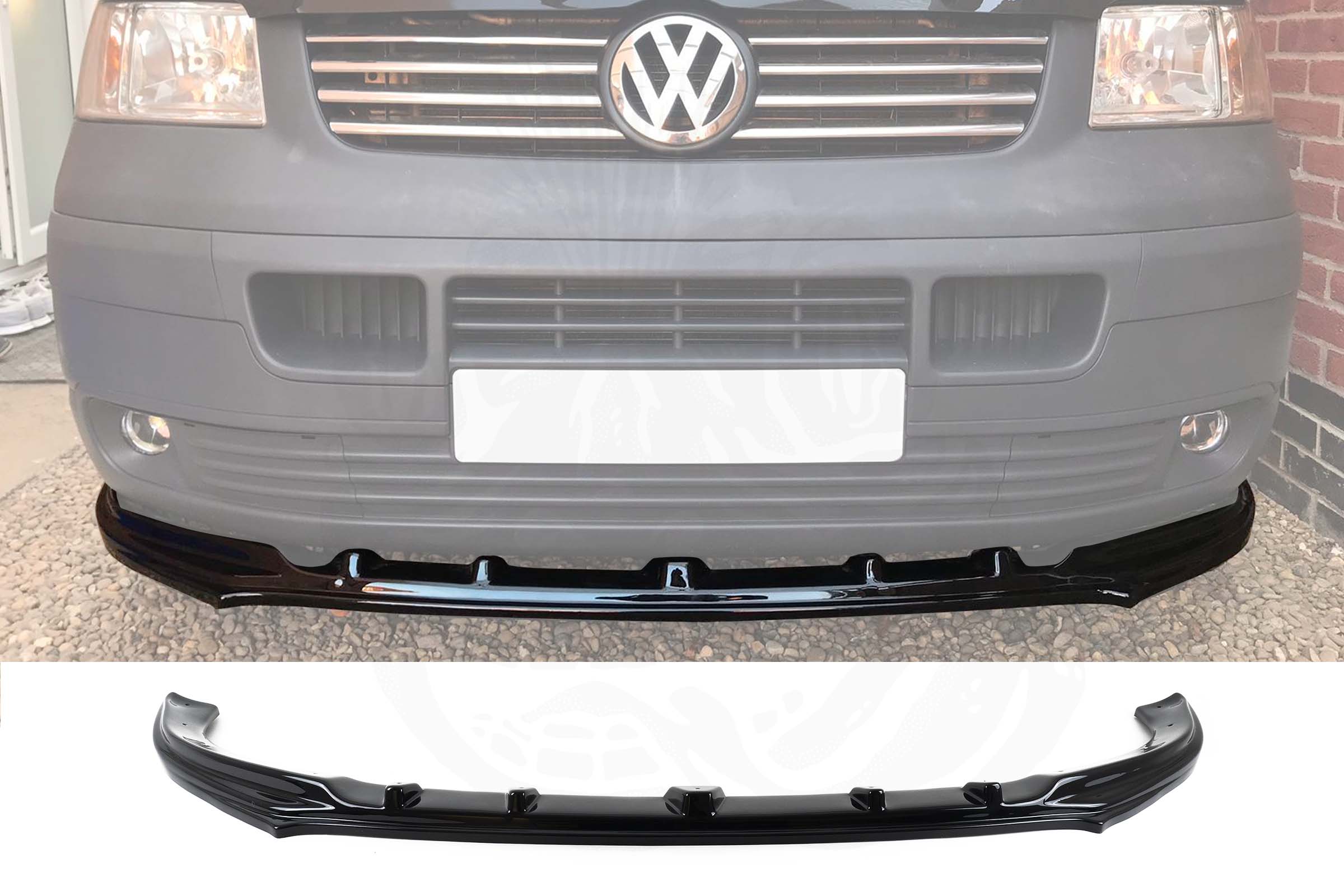 T5 Gloss Black Front Splitter For Under Genuine Bumper - Image 2