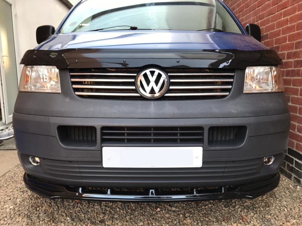 GOODFITMENT Gloss Black Front Bumper Lip Splitter Spoiler For Mercedes Sprinter & VW Crafter - 4pc Kit
