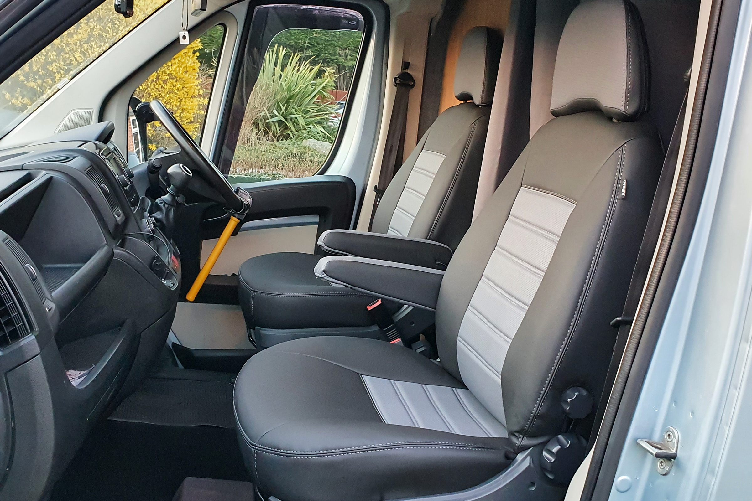 MAN TGE 17> Punched Leather Style Seat Covers - Grey