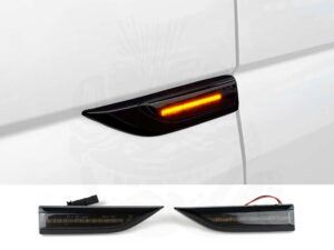 Alternative view of T6 Dynamic Gloss Black W/ Black Lens LED Side Repeaters x 2