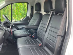 Ford Transit Custom Punched Leather Style Seat Covers - Black
