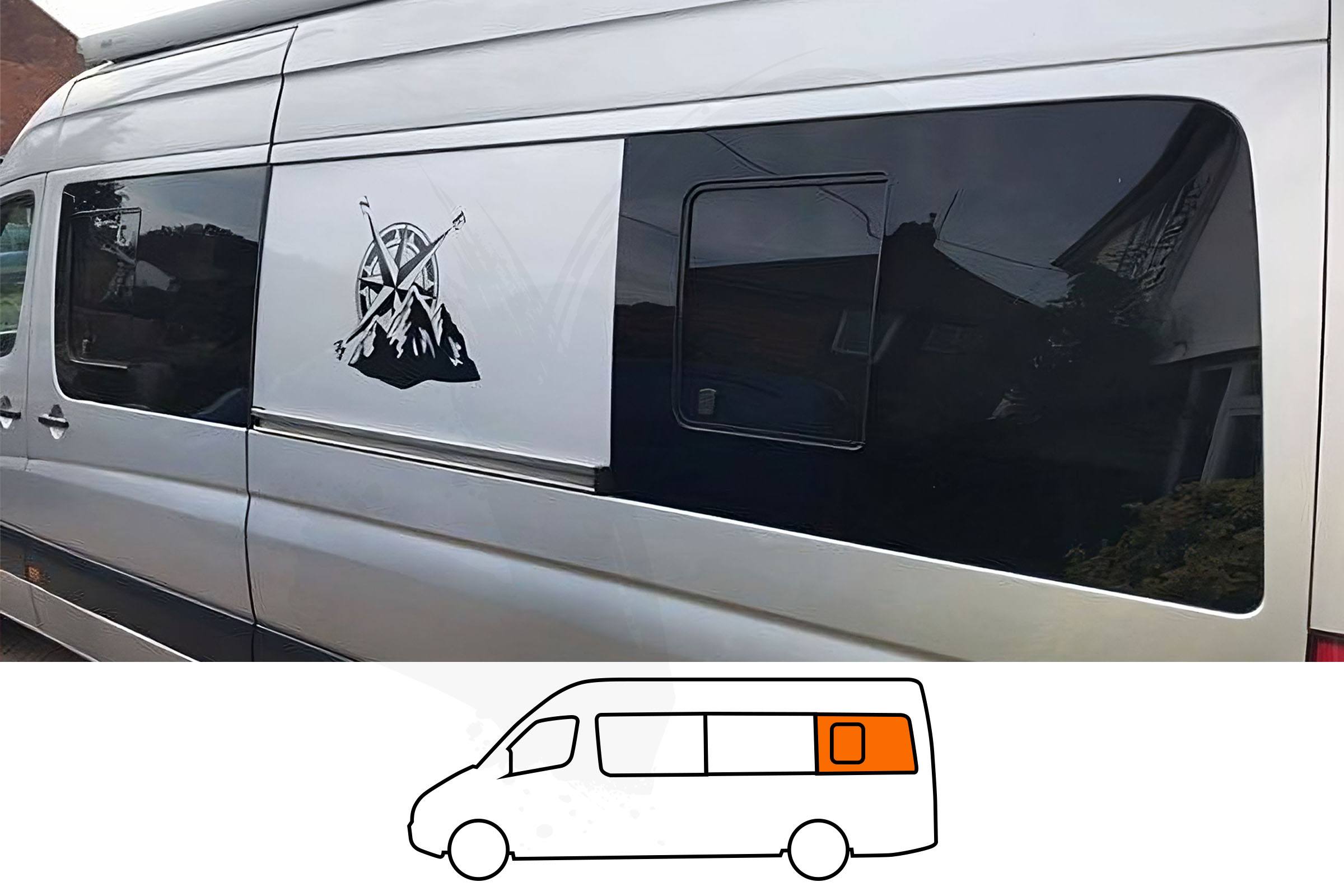 VW Crafter (LWB/XLWB) N/S/R Opening Window in Privacy Tint