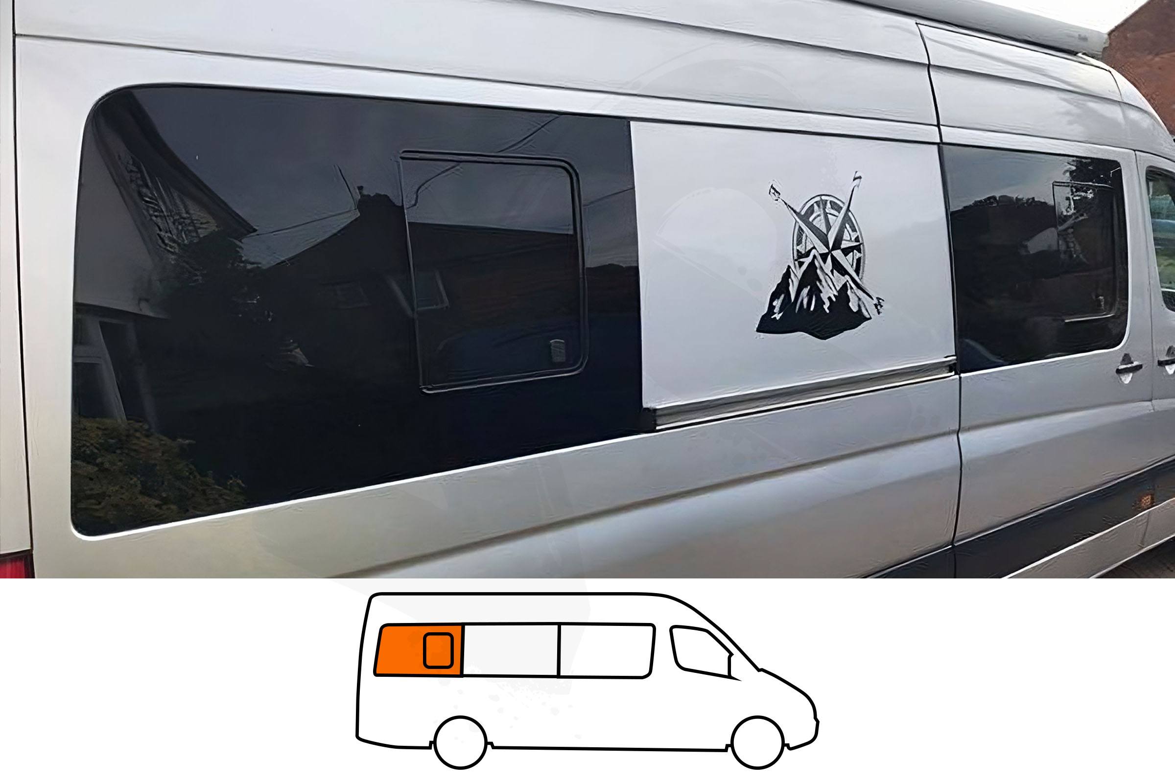 Mercedes Sprinter (LWB/XLWB) O/S/R Opening Window in Privacy Tint