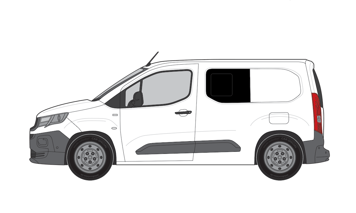 Vauxhall Combo 2019> N/S/F Opening Window in Privacy Tint