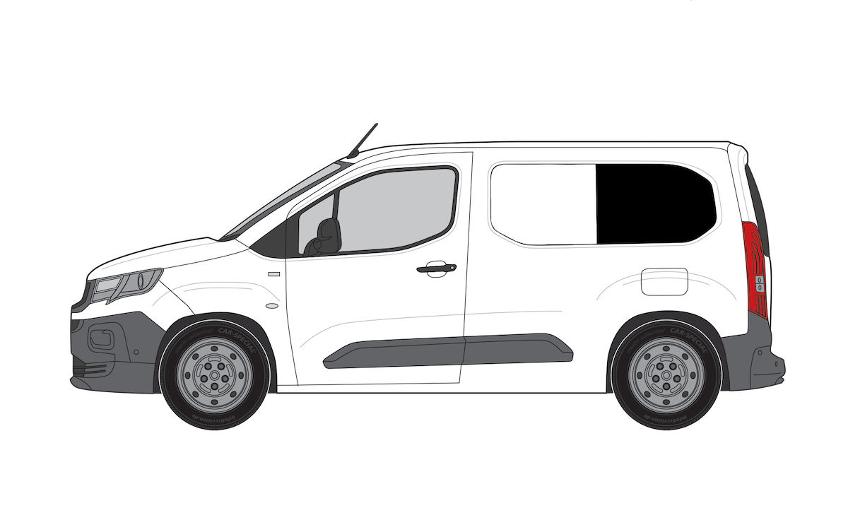 Vauxhall Combo 2019> (LWB) N/S/R Fixed Window in Privacy Tint
