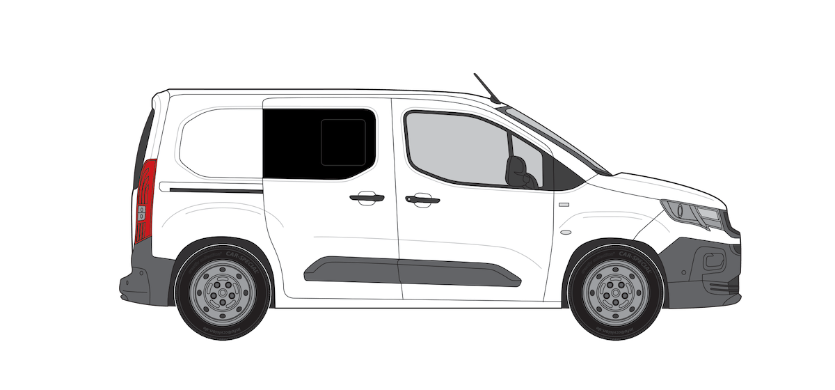 Vauxhall Combo 2019> O/S/F Opening Window in Privacy Tint
