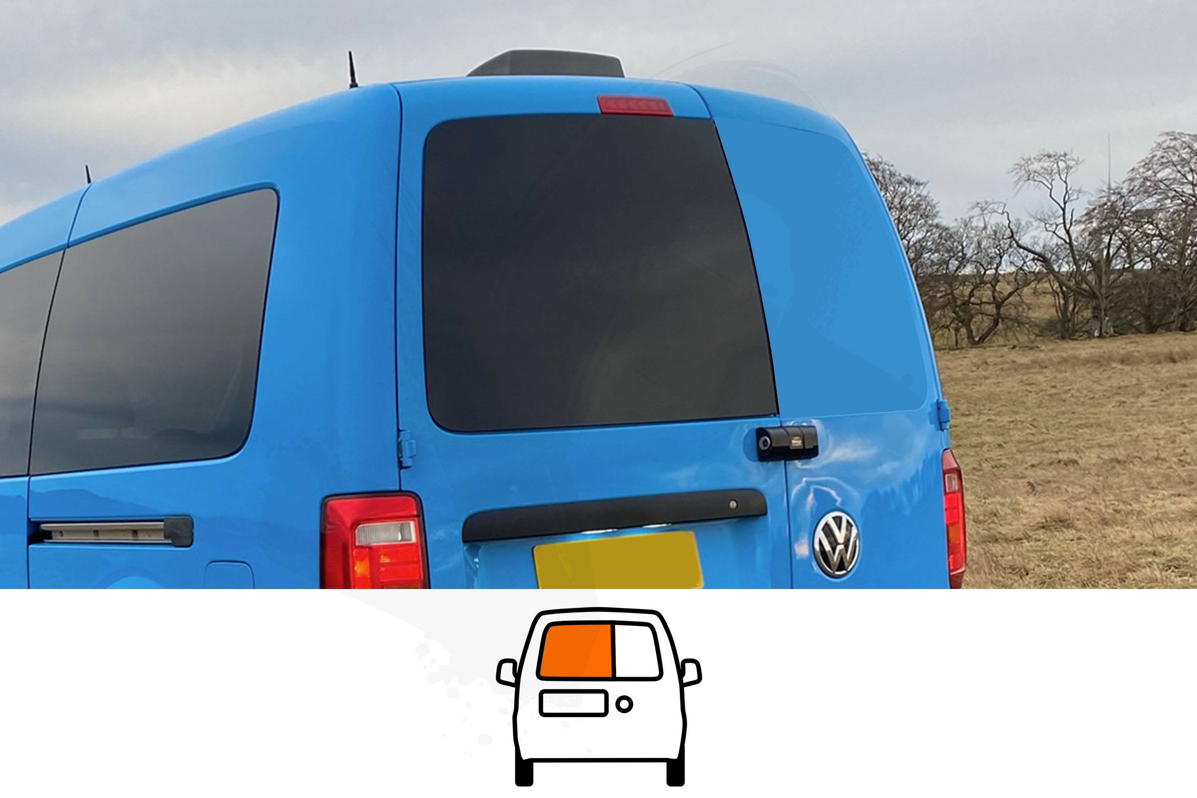 VW Caddy Maxi Nearside Twin Rear Door Window In Privacy Tint