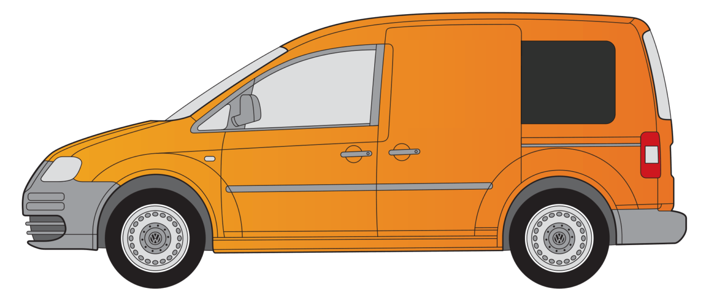 VW Caddy N/S/R Fixed Window in Privacy Tint