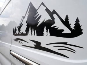 Alternative view of Mountain Range Decal