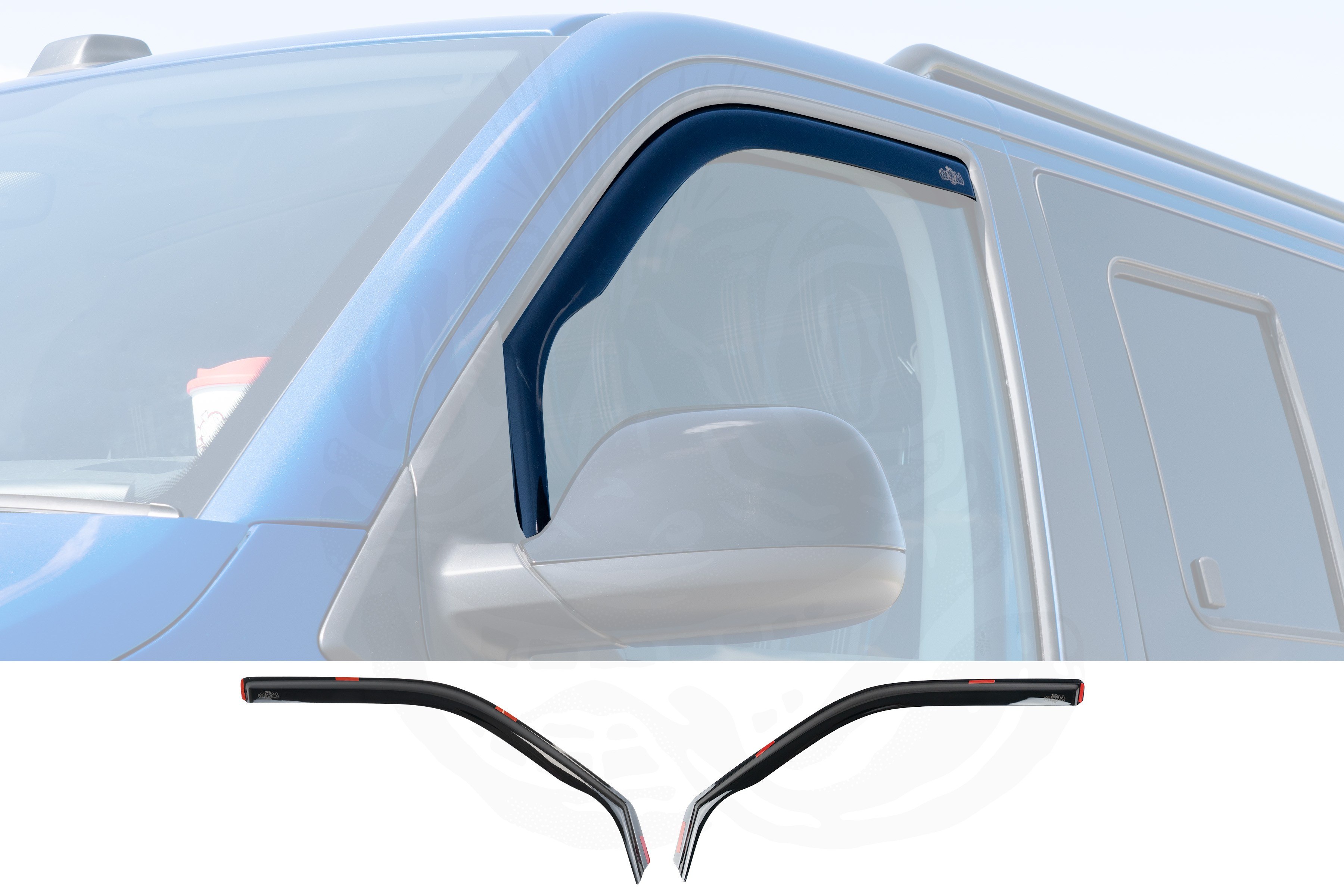 VW T6/T6.1 DUB Style Black Wind Deflectors (In-Channel) - Image 2
