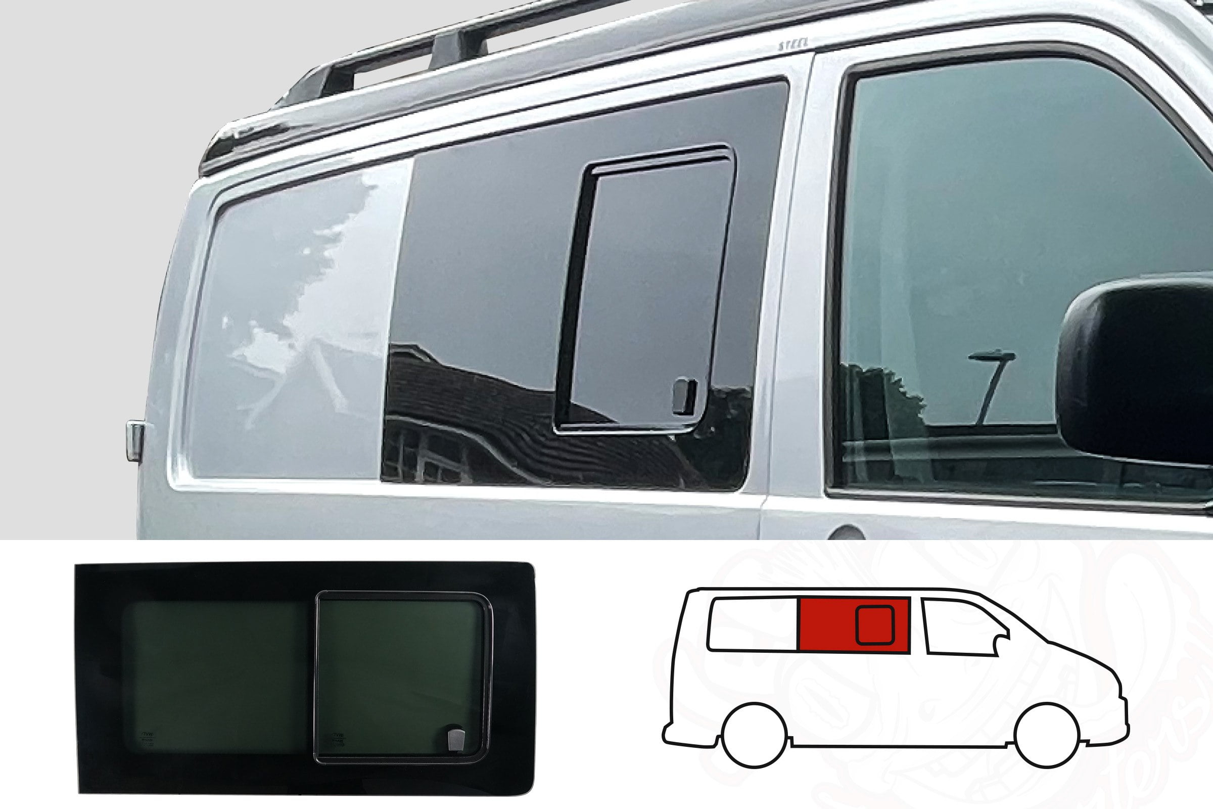 VW T5/T5.1/T6/T6.1 O/S/Front Opening Window In Privacy Tint (Offside)