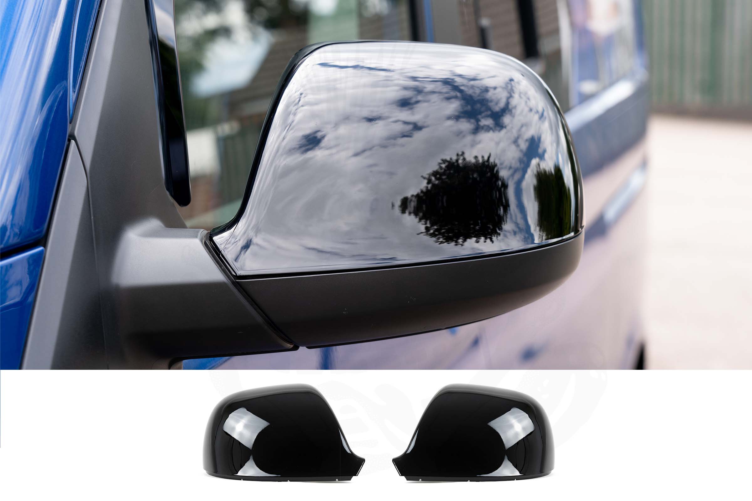VW T5.1 Pair Of Wing Mirror Covers - Gloss Black