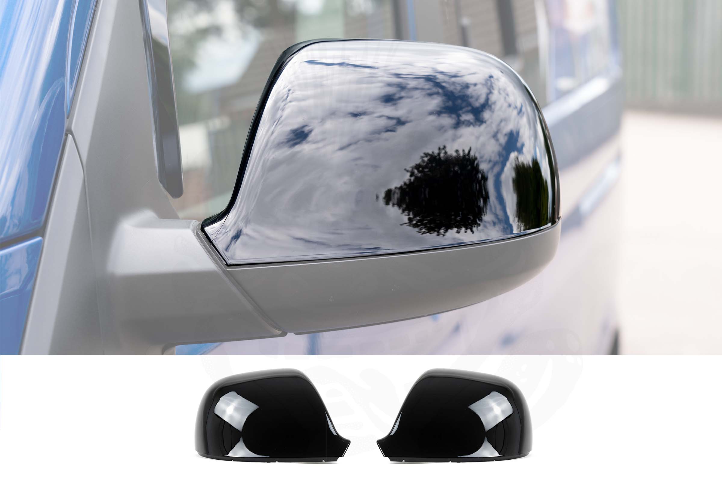 VW T5.1 Pair Of Wing Mirror Covers - Gloss Black - Image 2