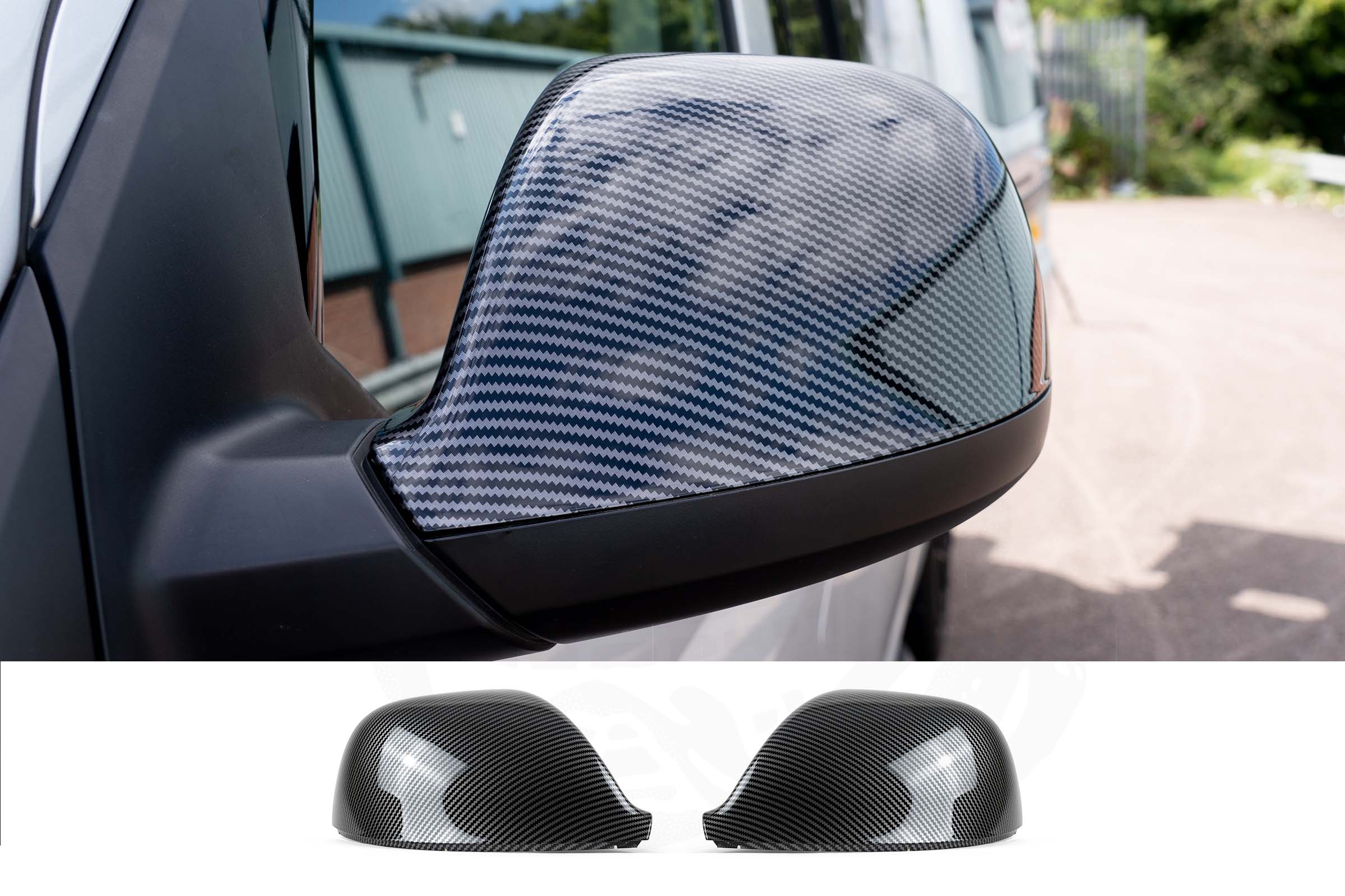 VW T6/T6.1 Pair Of Wing Mirror Covers - Carbon Fibre Effect