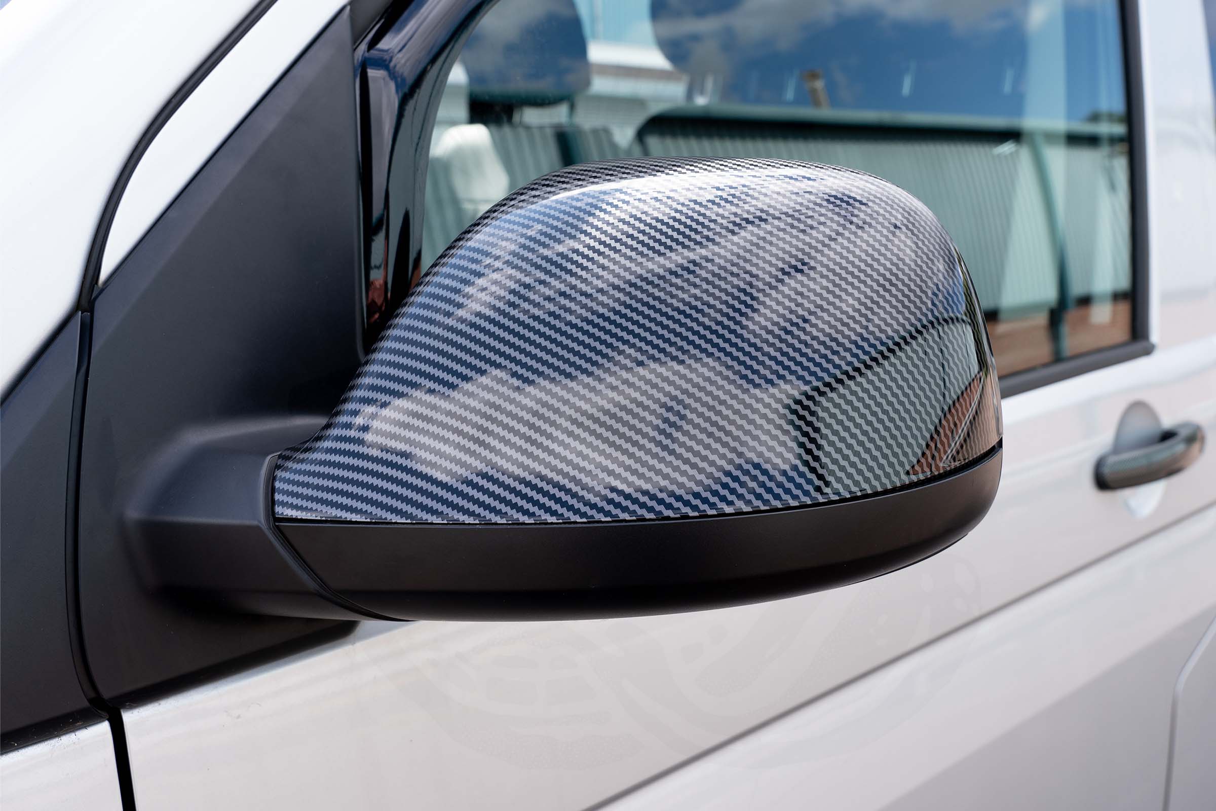 VW T6/T6.1 Pair Of Wing Mirror Covers - Carbon Fibre Effect - Image 6