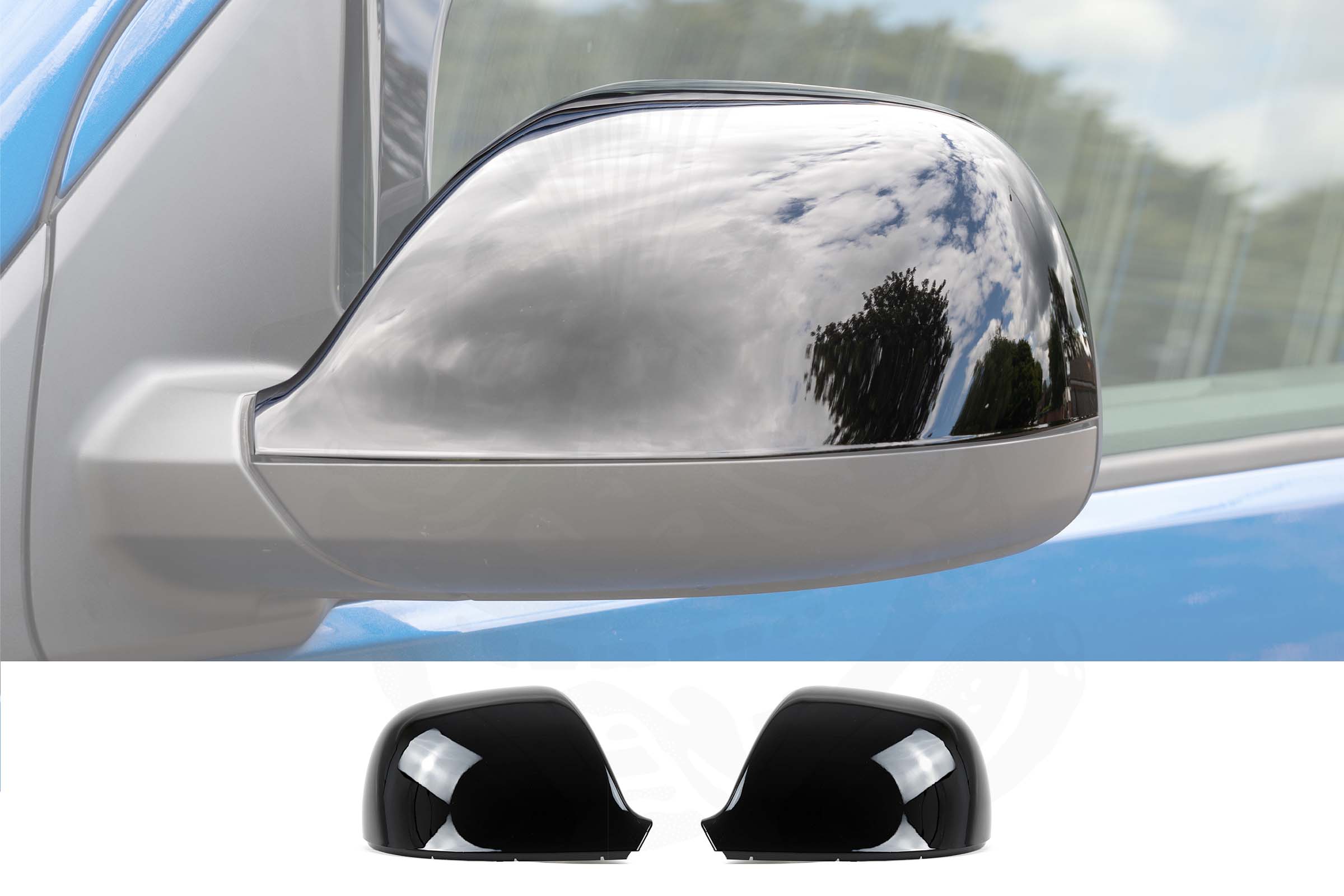 VW T6/T6.1 Pair Of Wing Mirror Covers - Gloss Black - Image 2