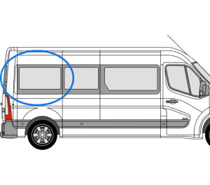 Nissan NV400 2011 - 2024 O/S/R LWB Fixed Window In Privacy Tint - Image 2