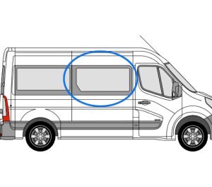 Nissan NV400 2011 - 2024 O/S/F (MWB/LWB/XLWB) Fixed Window In Privacy Tint - Image 2