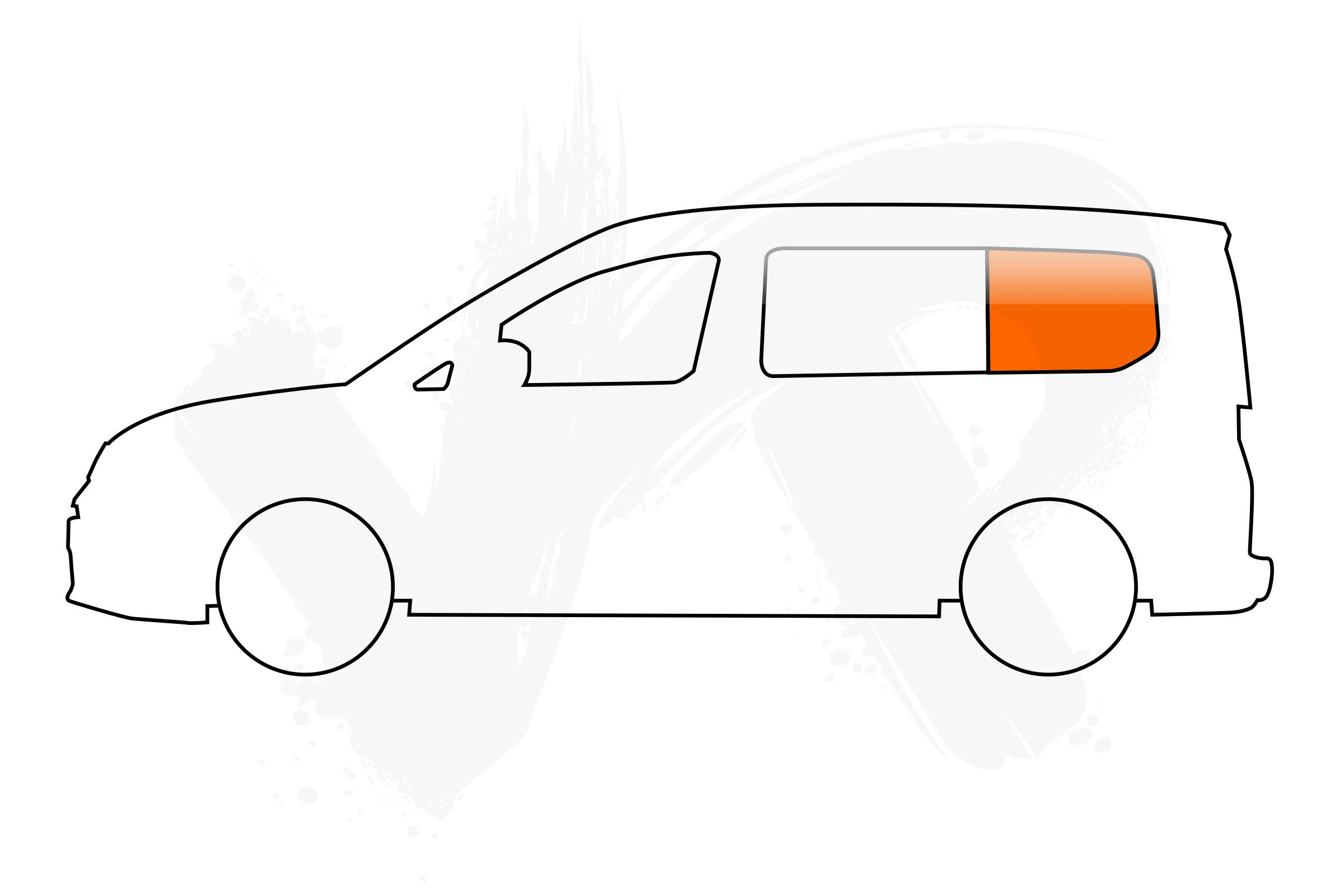 VW Caddy 2021> (SWB L1) N/S Rear Fixed Window In Privacy Tint