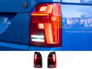 VW T6.1 Red & Clear LED Rear Lights With Dynamic Indicator – Tailgate