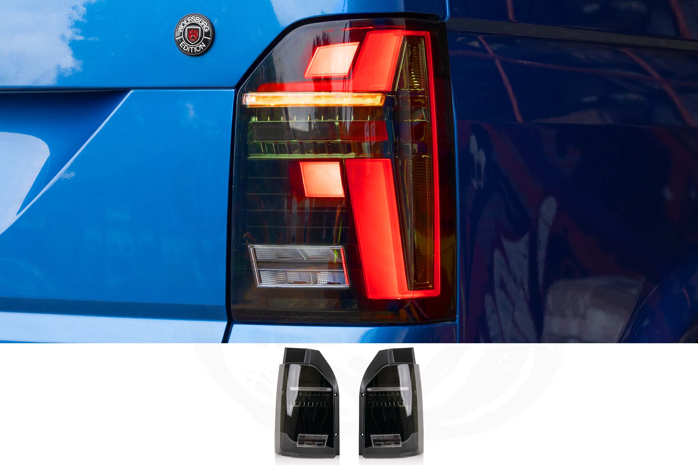 VW T6.1 Smoked LED Rear Lights With Dynamic Indicator – Tailgate