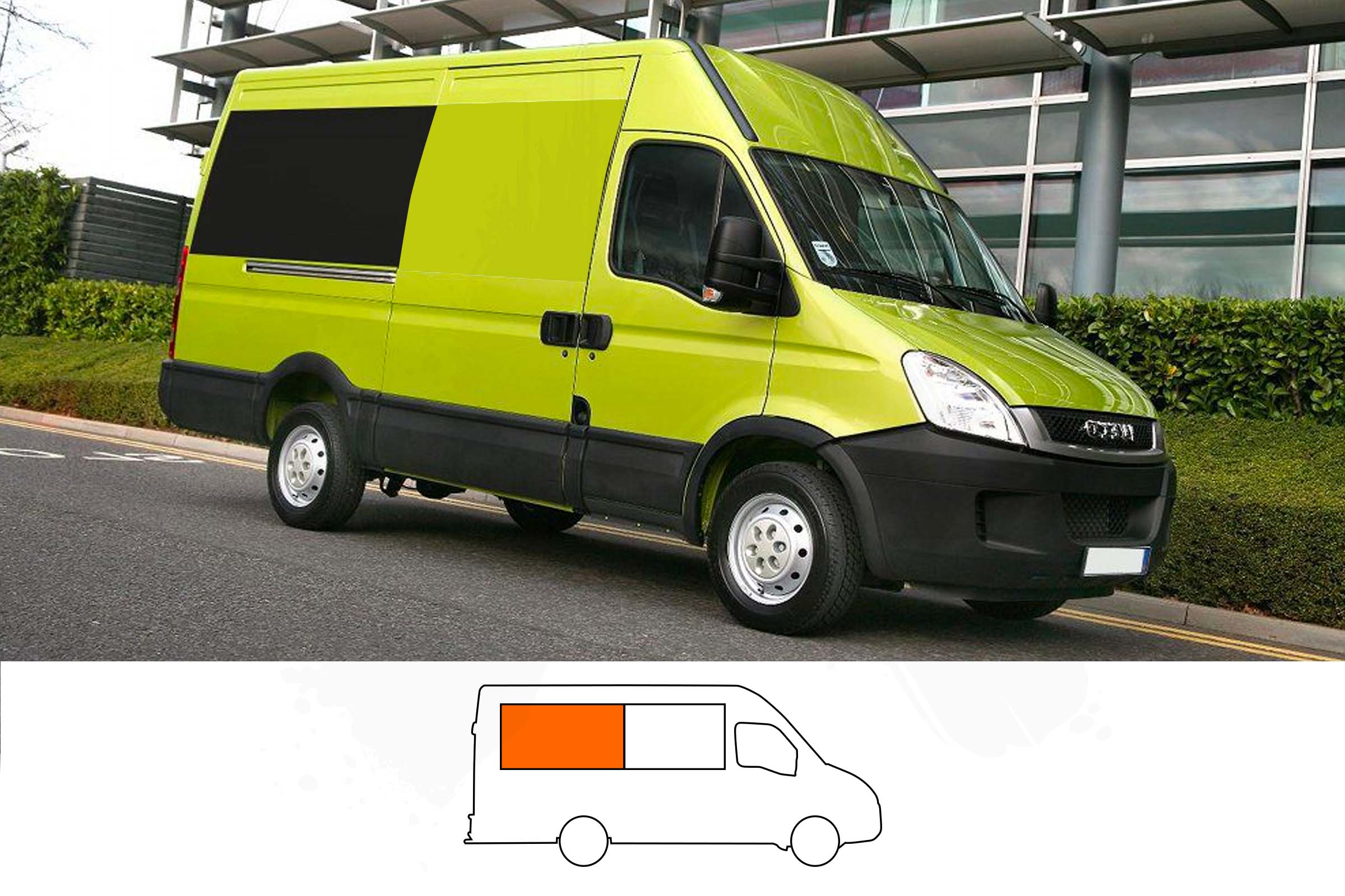 Iveco Daily 01-14 (MWB) Rear Fixed Window (Nearside & Offside) - Image 2