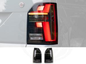 Alternative view of VW T6 Smoked LED Rear Lights With Dynamic Indicator – Tailgate