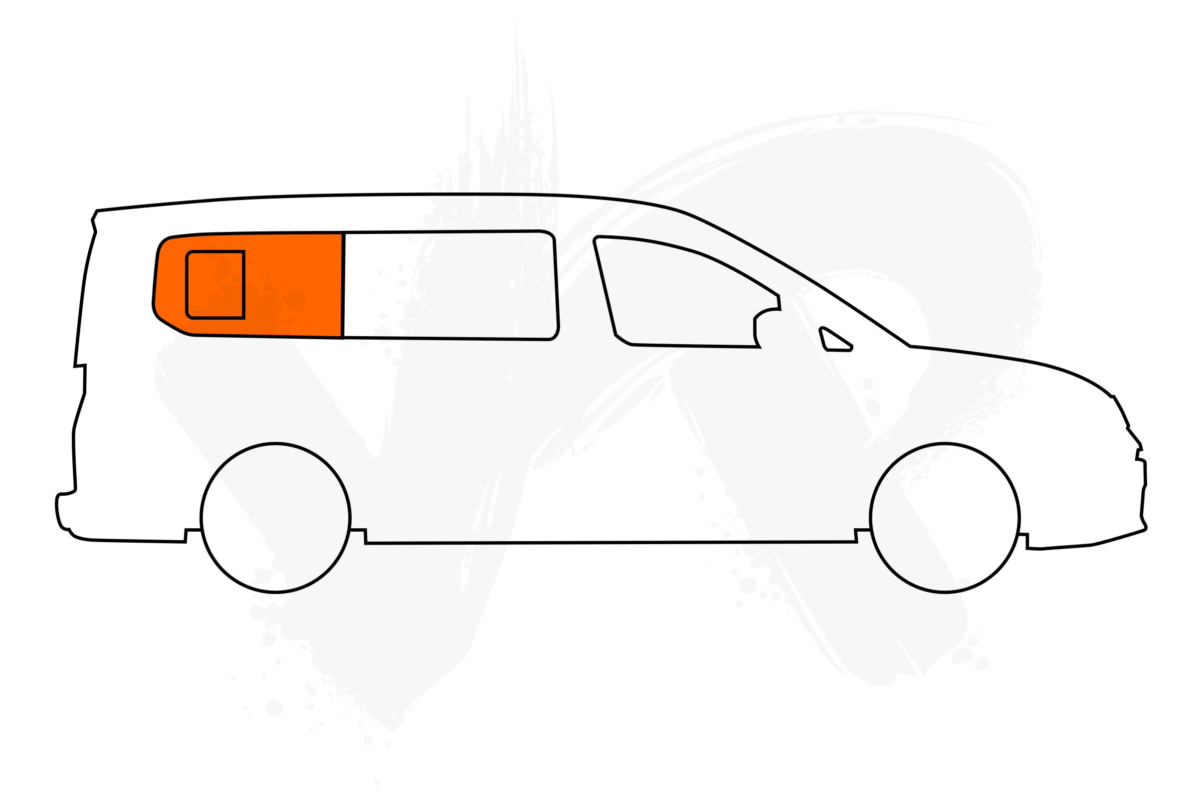 VW Caddy Maxi 2021> O/S Rear Opening Window In Privacy Tint
