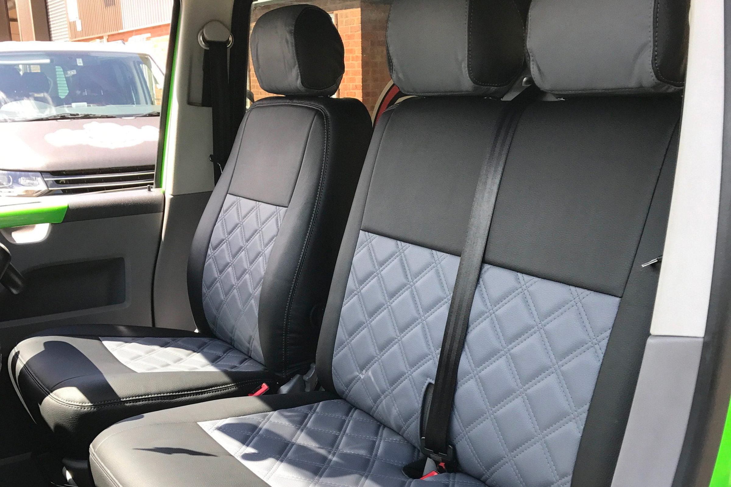 MAN TGE 17> Diamond Stitch Seat Covers - Grey
