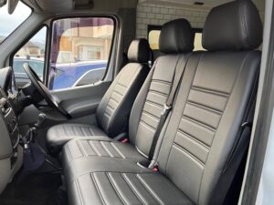 Ford Transit Custom MK2 2024> Punched Leather Style Seat Covers - Black