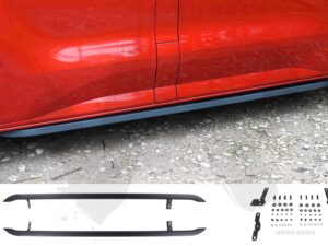 VW T7 2025> / Ford Transit Custom (MK2) 2024> Matt Black Trapezoid Sidebars SWB