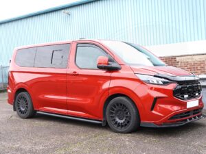 VW T7 2025> / Ford Transit Custom (MK2) 2024> Matt Black Sportline Style Sidebars SWB - Image 3