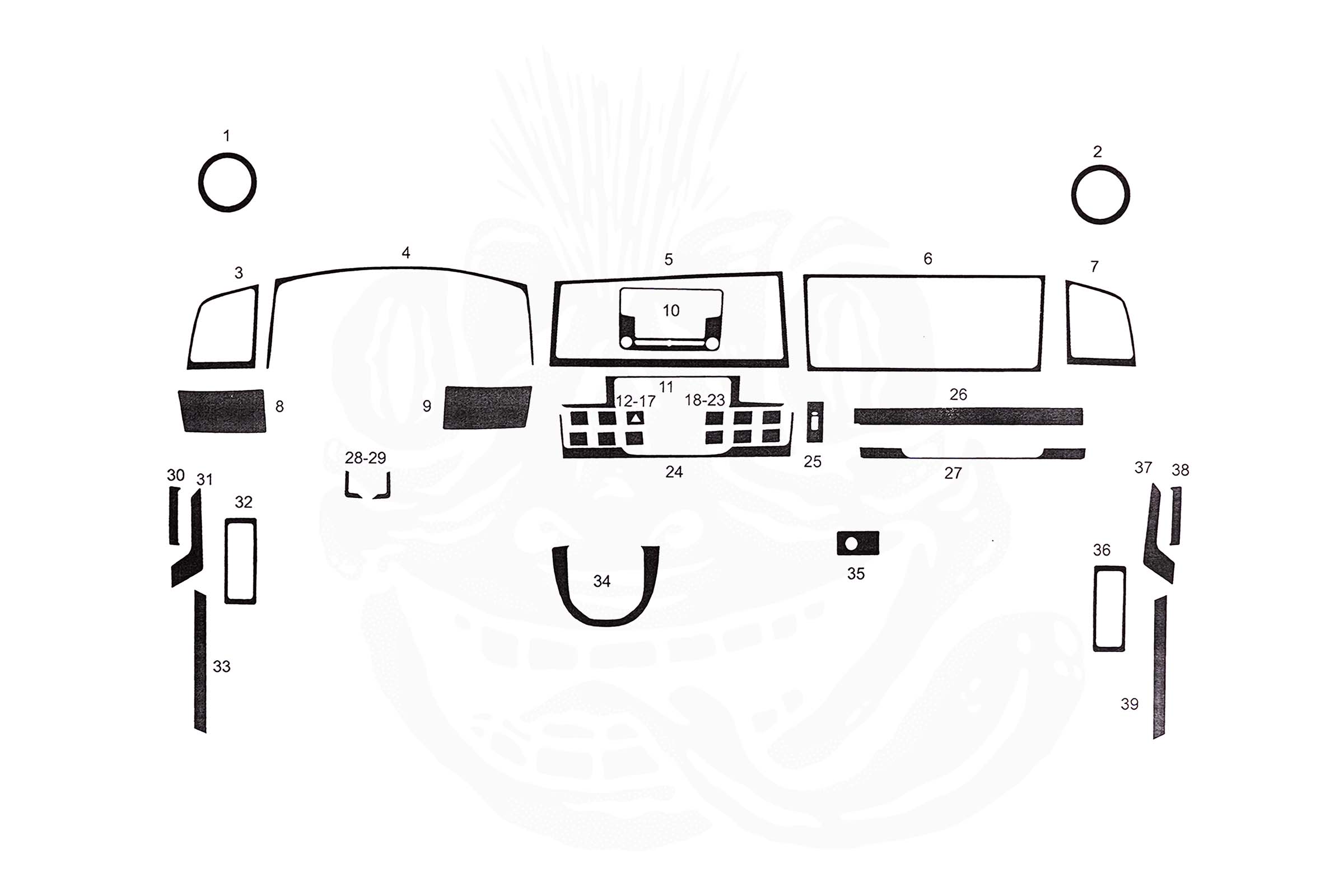 VW T6.1 Carbon Fibre Effect Dashboard Kit - Image 2