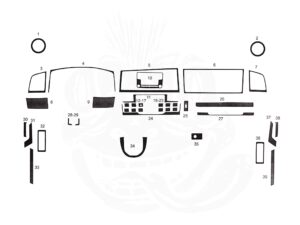 Alternative view of VW T6 Gloss Black Dashboard Kit