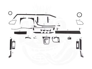Alternative view of VW T6.1 Gloss Black Dashboard Kit