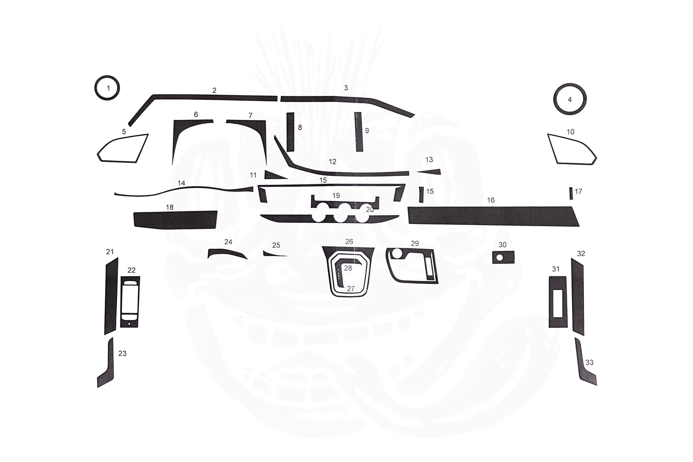 VW T6.1 Gloss Black Dashboard Kit - Image 2
