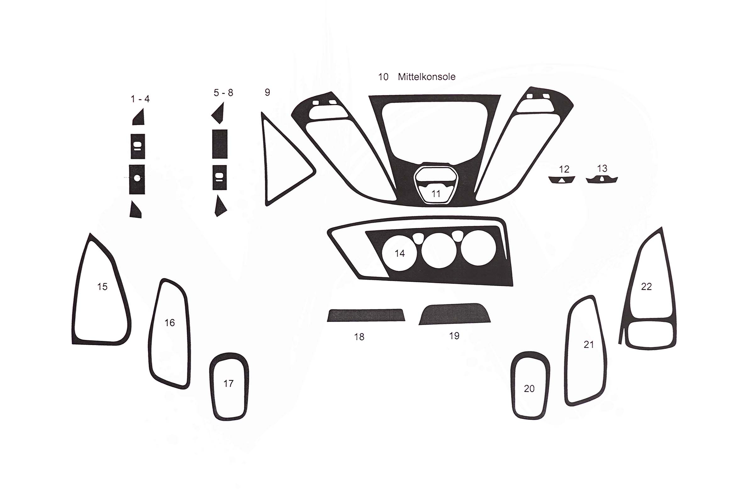 Transit Custom 14-17 Dashboard Kit - Gloss Black - Image 2