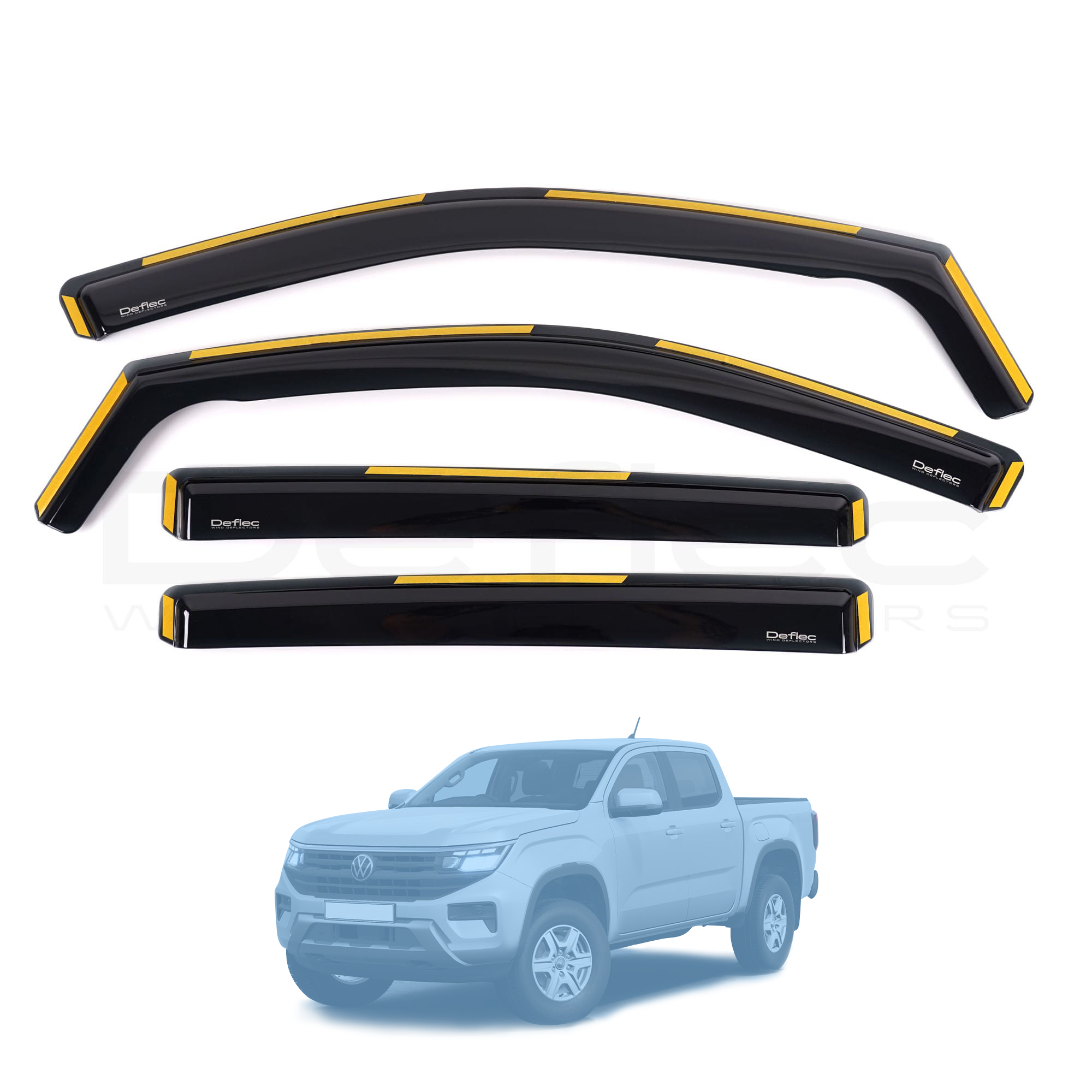 VW Amarok 2023> Deflec Smoked Wind Deflectors