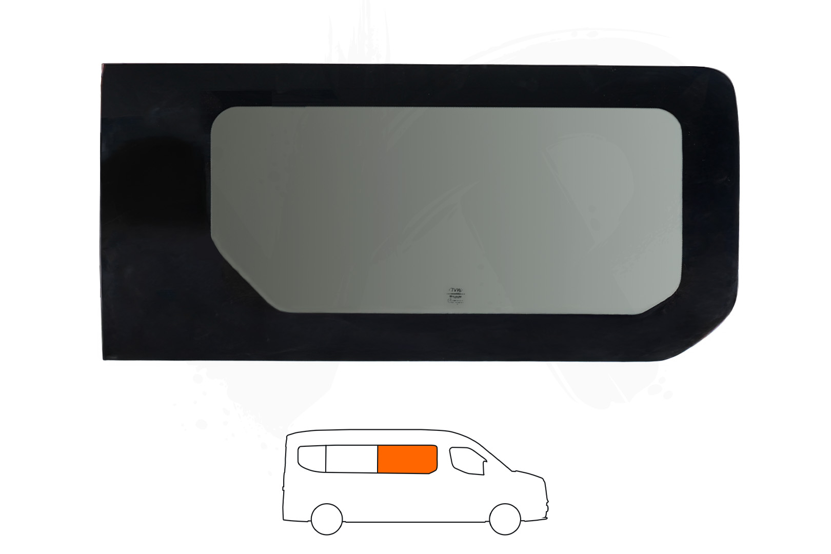 Renault Master 24> / Nissan Interstar 25> (LWB) O/S/Front Fixed Window in Privacy Tint
