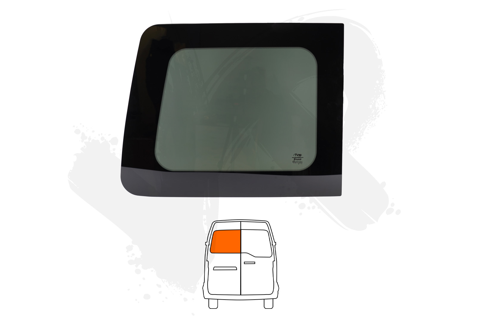 Renault Master 24>/Nissan Interstar 25> N/S Back Door Window In Privacy Tint
