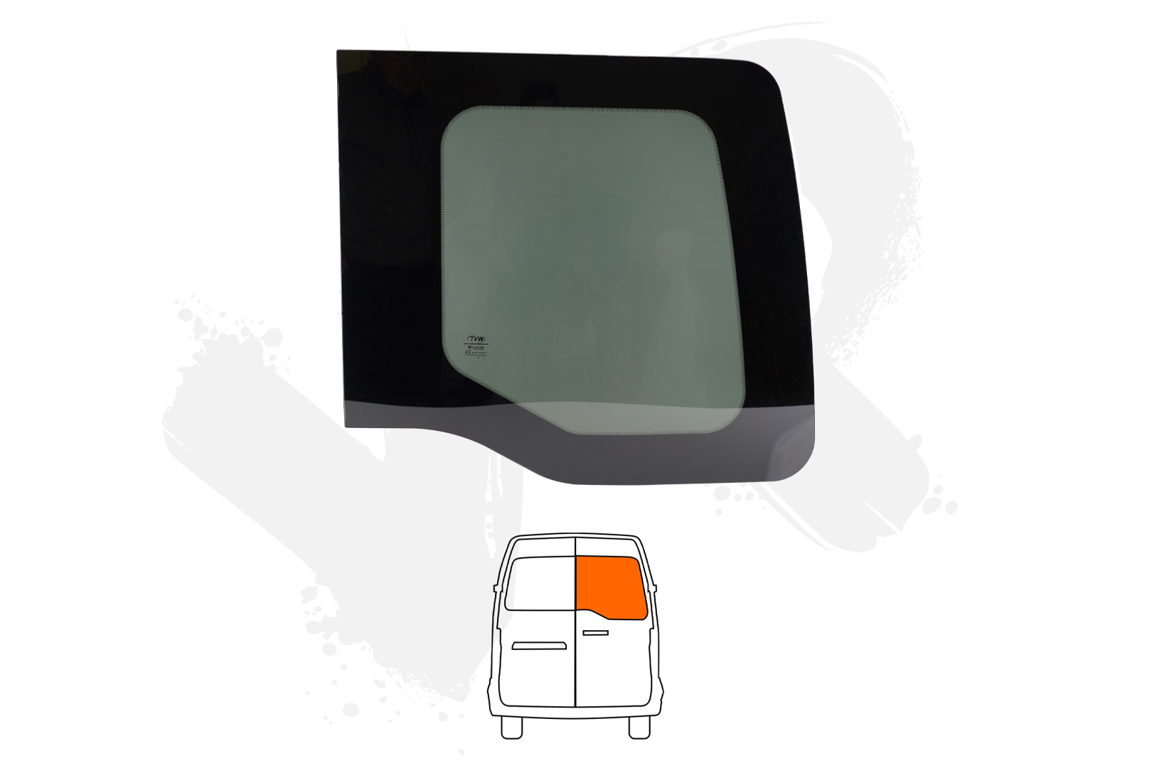 Renault Master 24>/Nissan Interstar 25> O/S Back Door Window In Privacy Tint