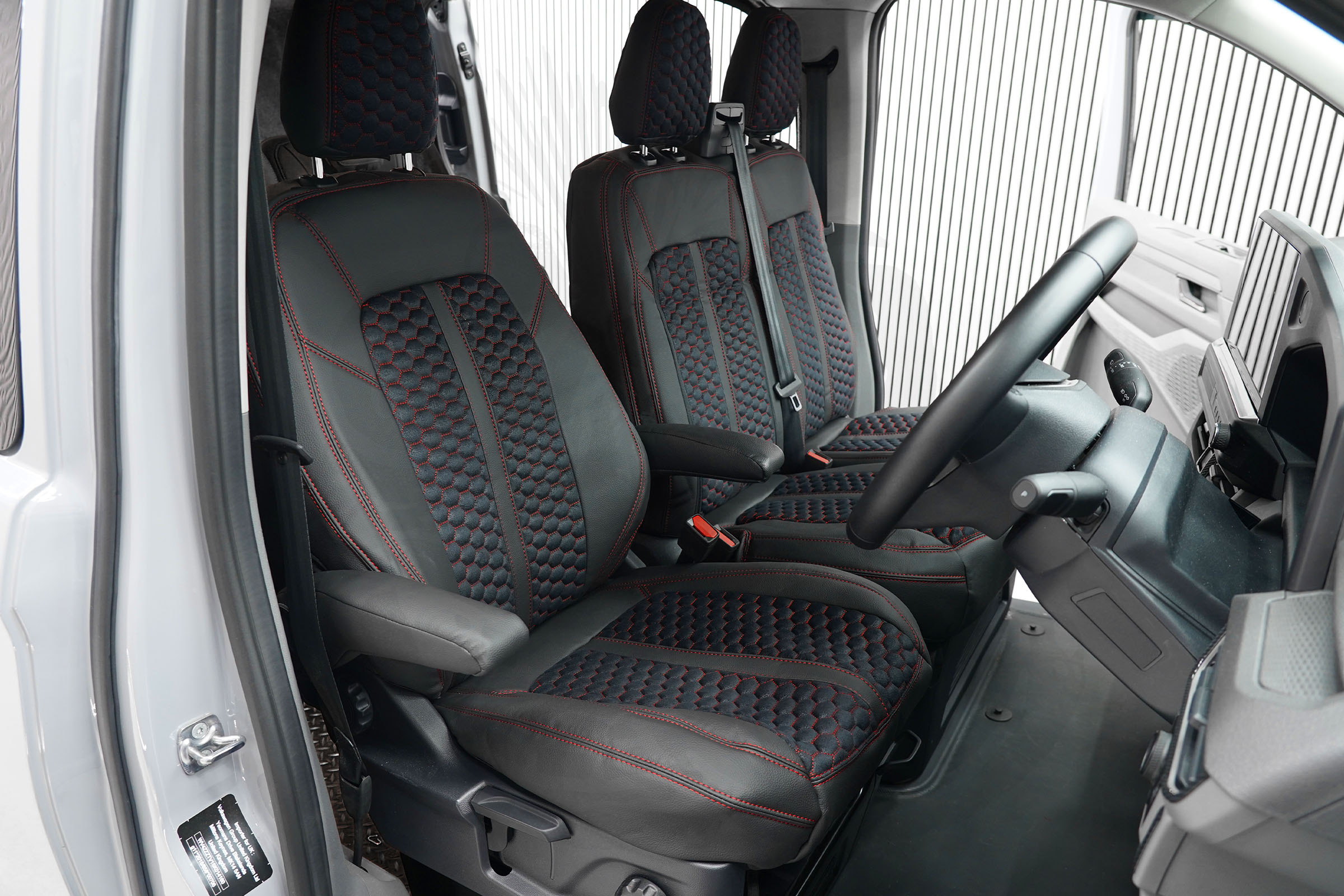 VW T7 RS Honeycomb Style Seat Covers - Red - Image 6