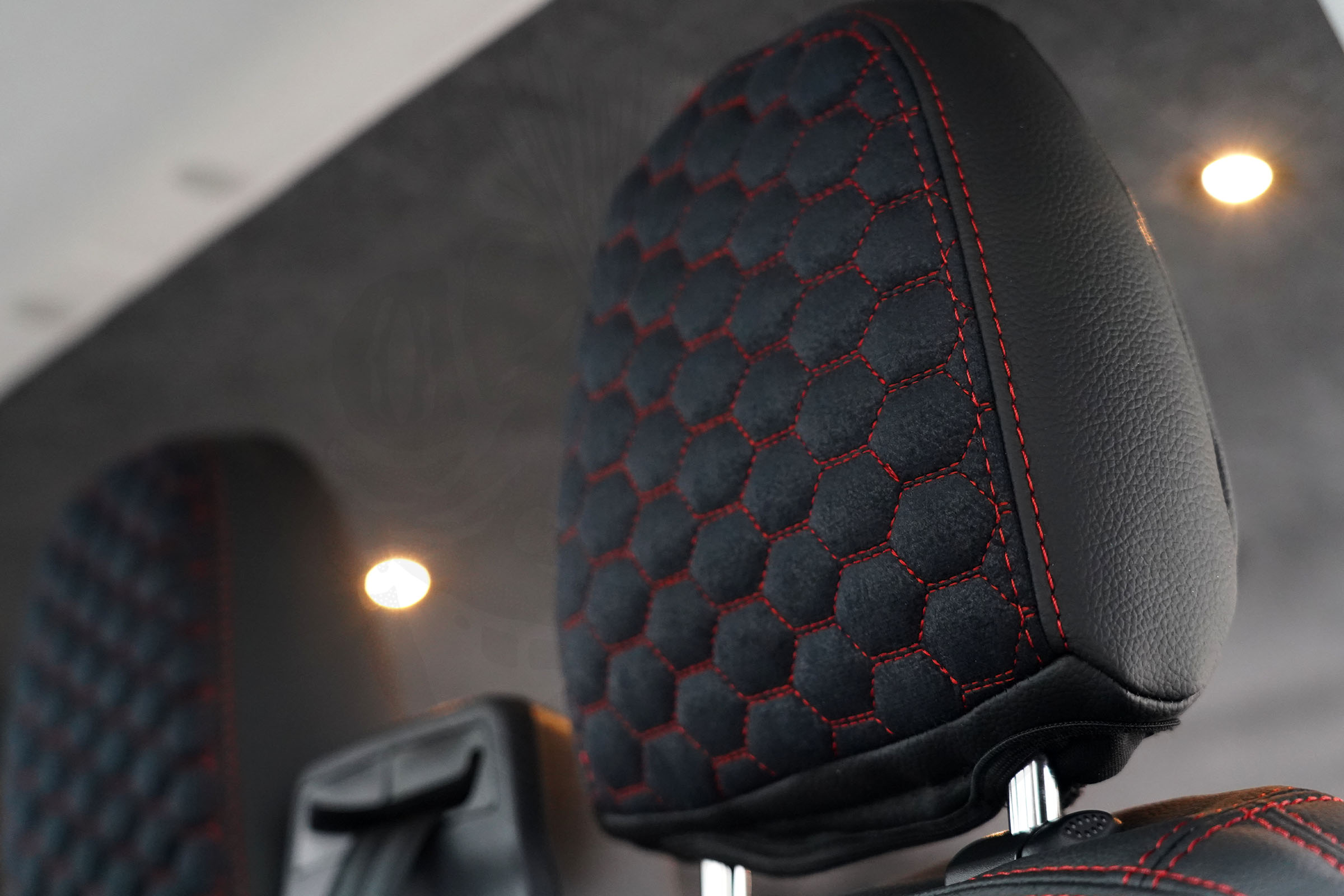 VW T7 RS Honeycomb Style Seat Covers - Red - Image 3