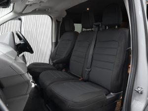 Ford Transit Custom MK2 2024> Punched Leather Style Seat Covers - Black
