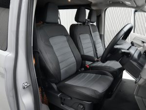 Alternative view of Ford Transit Custom MK2 2024> Punched Leather Style Seat Covers - Grey