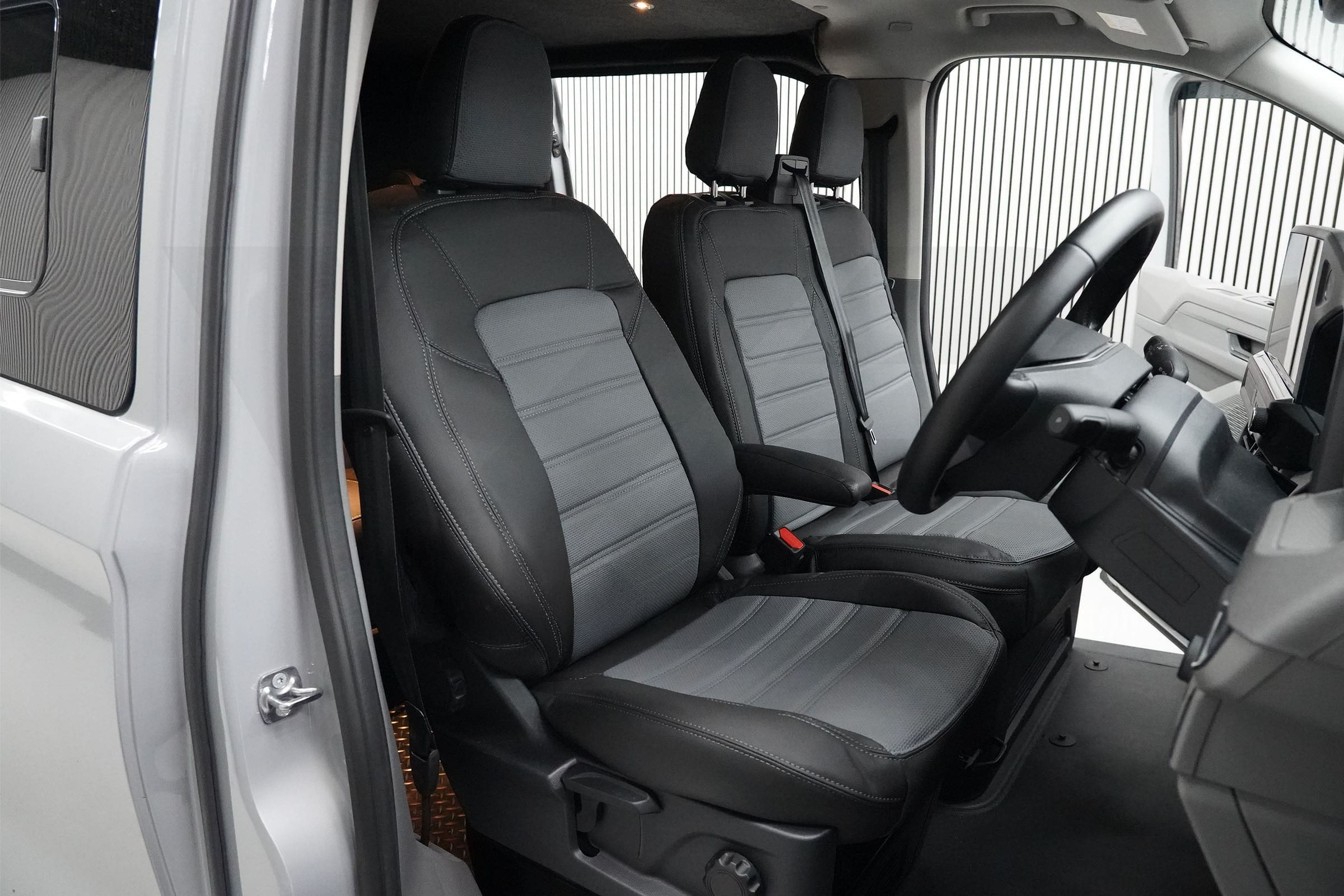 Ford Transit Custom MK2 2024> Punched Leather Style Seat Covers - Grey - Image 2