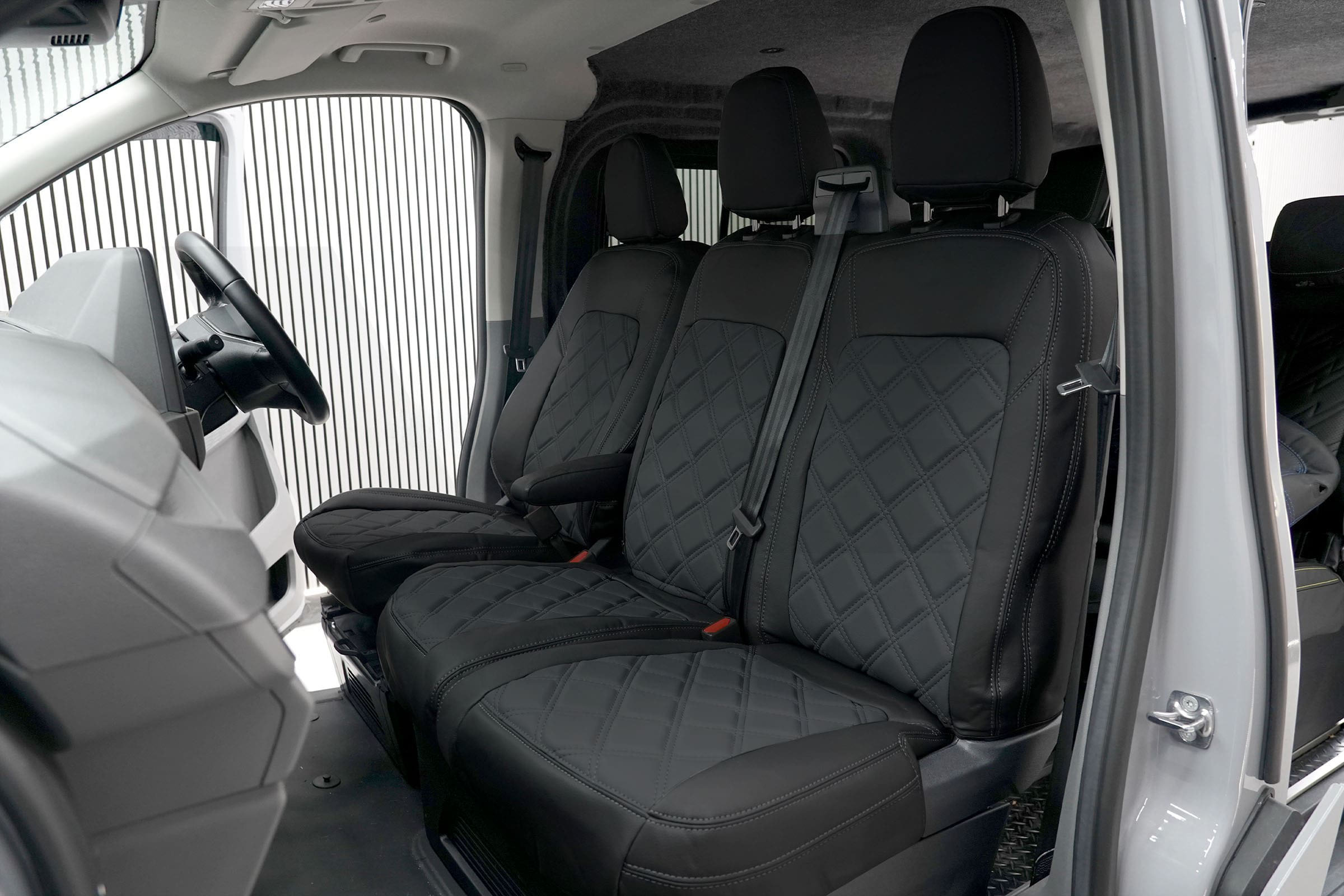 Ford Transit Custom MK2 2024> Diamond Stitch Seat Covers - Black