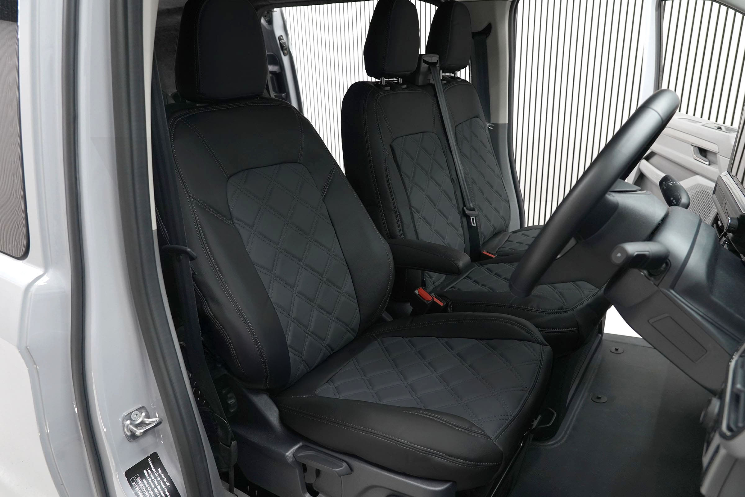 Ford Transit Custom MK2 2024> Diamond Stitch Seat Covers - Black - Image 2