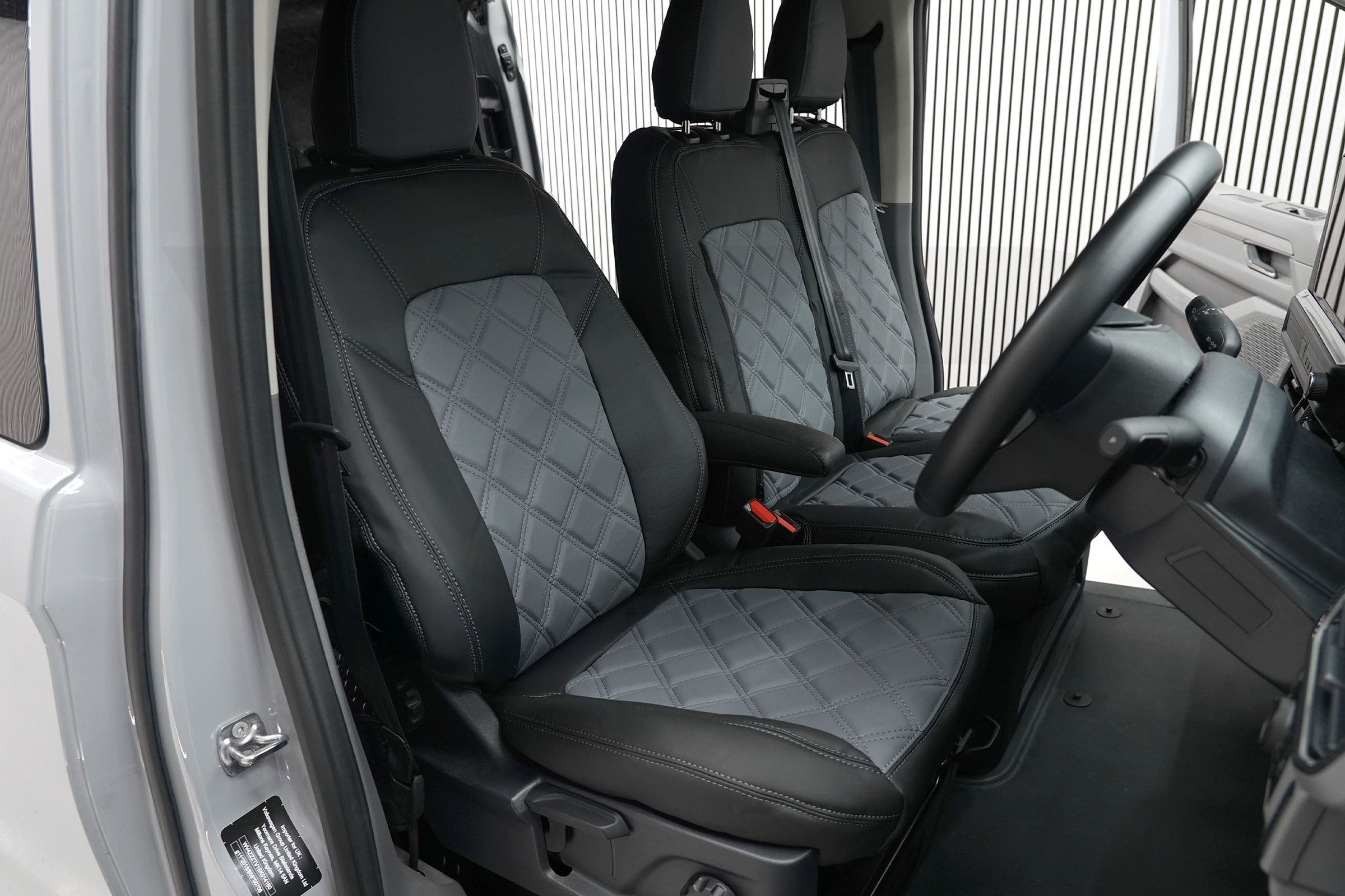 Ford Transit Custom MK2 2024> Diamond Stitch Seat Covers - Grey - Image 2